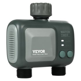 VEVOR WiFi Sprinkler Timer, 2 Outlets, Smart Hose Faucet Water Timer with Brass Inlet, APP Control via 2.4Ghz WiFi or Bluetooth