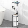 Toilet paper holder with shelf, bathroom freestanding toilet paper holder, clearance disposal