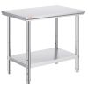 VEVOR Stainless Steel Work Table 24 x 36 x 32 Inch Commercial Kitchen Prep & Work Table Heavy Duty Prep Worktable Metal Work Table with Adjustable Fee