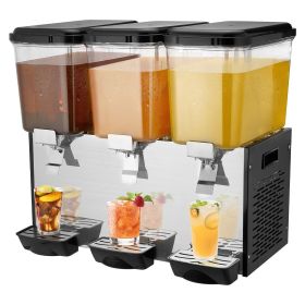 VEVOR Commercial Beverage Dispenser 18L x 3 Tanks Cold Juice Ice Drink Dispenser