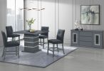 ARIYA 5PC DARK GRAY BAR TABLE AND BAR STOOL SET