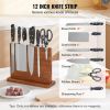 VEVOR Magnetic Knife Block, 12 inch Home Kitchen Knife Holder, Double Sided Magnetic Knife Stand, Multifunctional Storage Acacia Wood Knives Rack