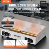 VEVOR Commercial Electric Griddle, 2800W Countertop Half-Flat Top Grill, 122°F-572°F Adjustable Temp