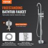 VEVOR Freestanding Bathtub Faucet, Floor Mount, Freestanding Tub Filler, Shower Mixer Taps, Two Water Modes, 360° Swivel Spout