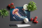 Deep-Sea Jellyfish Glass Cutting Board Decorative Tempered Glass Kitchen Cutting and Serving Board Large Size Chopping Board