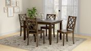 Wallace & Bay Velvety Brown 5 Piece Dining Table Set