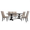 Morland Vintage Black Finish 7 PCs Dining Room Set