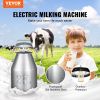 VEVOR Electric Cow Milking Machine, 6.6 Gal / 25 L 304 Stainless Steel Bucket, Automatic Pulsation Vacuum Milker