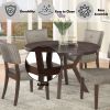 Drake Gray Fabric & Espresso Finish 5PCs Dining Set