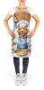 Golden Retriever The Chef Apron Cooking Kitchen Server Baking Crafts Gardening for Adult Women Men, Unisex, Large, Multicolor