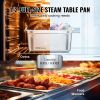 VEVOR 6 Pack Hotel Pans, 1/2 Size Anti-Jam Steam Pan, 0.8mm Thick Stainless Steel Restaurant Steam Table Pan, 6-Inch Deep Commercial Table Pan