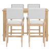 TREXM 5-Piece Counter Height Dining Set, Classic Elegant Table and 4 Chairs in Natural Wood Wash