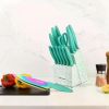 14 Pieces Fancy Rainbow Titanium Coating Kitchen Knife Set