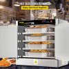 VEVOR Hot Box Food Warmer, 25"x15"x24" Concession Warmer with Water Tray, Four Disposable Catering Pans, Countertop Pizza, Patty, Pastry, Empanada