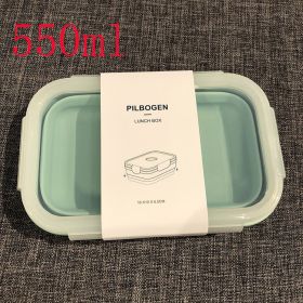 Silicone lunch box (Option: Blue Green-550ml)