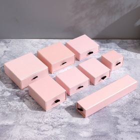 Jewelry Bracelet Jewelry Packaging Box Necklace Ring Earrings Drawer Storage Tray Custom Pull Gift Box (Option: Pink-21X4.5X3.5cm)