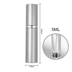 Perfume Vaporizers Bottled Bottoms Filled With Perfume High-end Travel Portable Spray Small Sample Empty Bottle Dispenser (Option: 5ML bright silver)