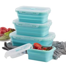 Reusable Pizza Storage Container with  Microwavable Serving Trays - Adjustable Pizza Slice Container to Organize & Save Space - BPA Free, Microwave (Color: Blue, size: 1200ML)