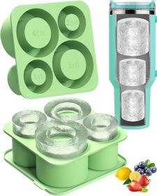 Ice Cube Tray for 20-40 oz Stanley Cup, 3 Hollow Cylinder Ice Mold with Lid, Ice Cubes Tray for Tumblers for Chilling Cocktails, Whiskey, Drinks (Color: Quadrilateral)