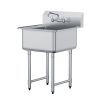 VEVOR Stainless Steel Prep & Utility Sink, 1 Compartment Free Standing Small Sink Include Faucet & legs