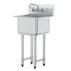 VEVOR Stainless Steel Prep & Utility Sink, 1 Compartment Free Standing Small Sink Include Faucet & legs