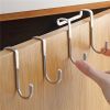 1/2/4pcs Over The Door Drawer Cabinet Hook; 304 Stainless Steel Double S-Shaped Hook Holder Hanger Metal Heavy Duty-Free Punching Door Back Hanging Cl