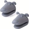 2pcs Oven Mitts, Food Grade High Temperature Resistant Silicone Hand Clip, Baking Gloves, Oven Gloves, Silicone Hippopotamus Heat Insulated Hand Clip