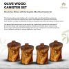 Olive Wood Canisters Set