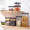 1pc 15.5oz/23.6oz/32.1oz/43.9oz/60.8oz Food Storage Container With Lid; Clear Plastic Kitchen And Pantry Organization Canisters