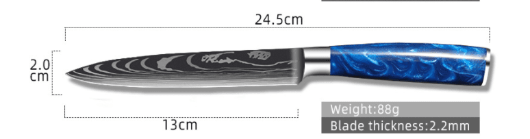 8-inch Chef Knife with Blue Resin Handle (Option: 5inch universal knife)